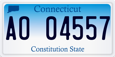 CT license plate AO04557
