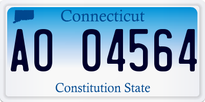 CT license plate AO04564