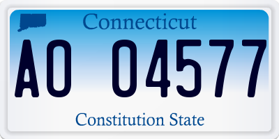 CT license plate AO04577