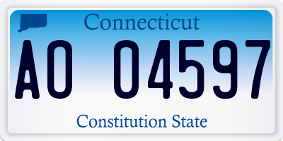 CT license plate AO04597
