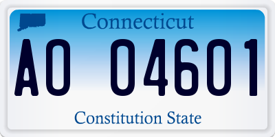 CT license plate AO04601