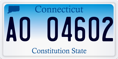 CT license plate AO04602