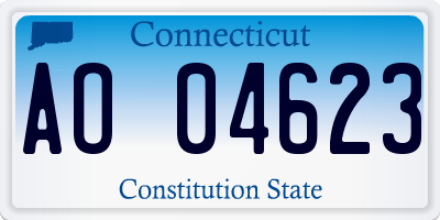 CT license plate AO04623