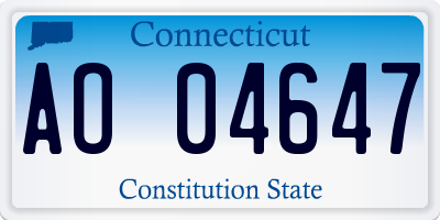 CT license plate AO04647