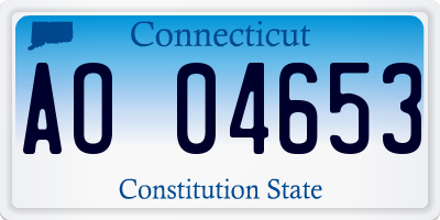 CT license plate AO04653