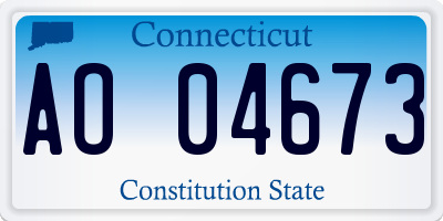 CT license plate AO04673