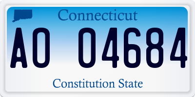 CT license plate AO04684
