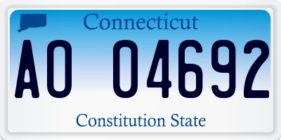 CT license plate AO04692