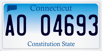 CT license plate AO04693