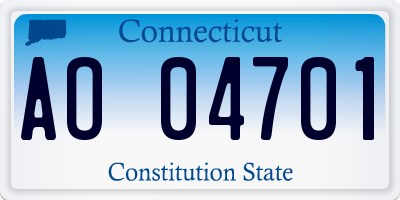 CT license plate AO04701