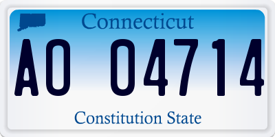 CT license plate AO04714