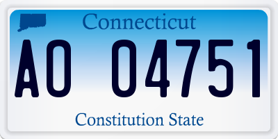 CT license plate AO04751