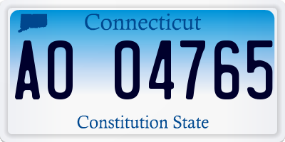 CT license plate AO04765