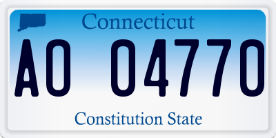 CT license plate AO04770