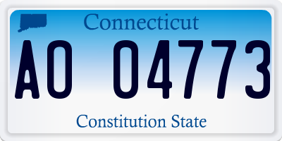 CT license plate AO04773