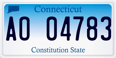 CT license plate AO04783