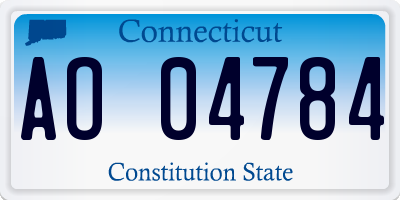 CT license plate AO04784