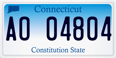 CT license plate AO04804