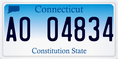 CT license plate AO04834
