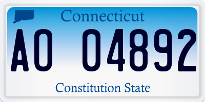 CT license plate AO04892