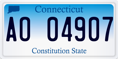 CT license plate AO04907