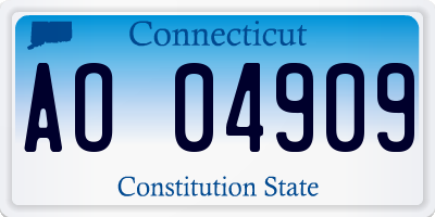 CT license plate AO04909