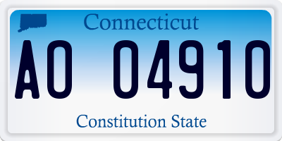 CT license plate AO04910