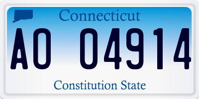 CT license plate AO04914