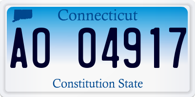 CT license plate AO04917