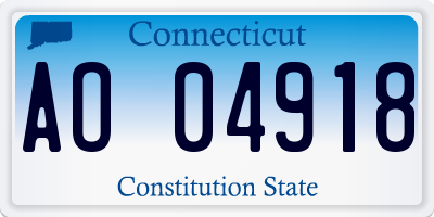 CT license plate AO04918