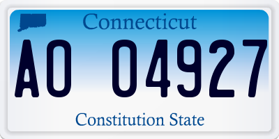 CT license plate AO04927