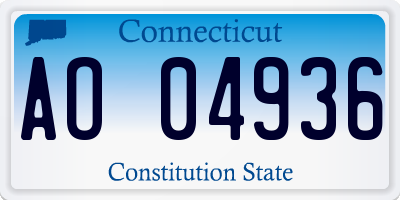 CT license plate AO04936