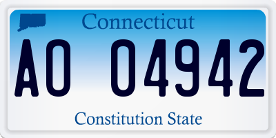 CT license plate AO04942