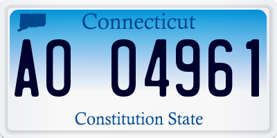 CT license plate AO04961