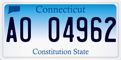 CT license plate AO04962