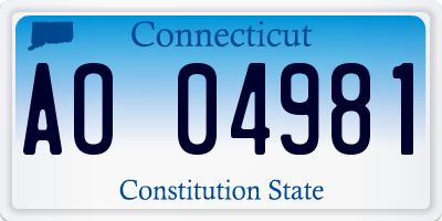 CT license plate AO04981