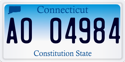 CT license plate AO04984