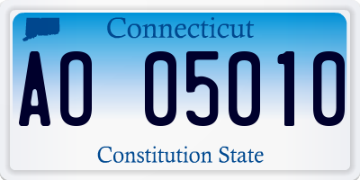 CT license plate AO05010