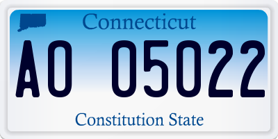 CT license plate AO05022
