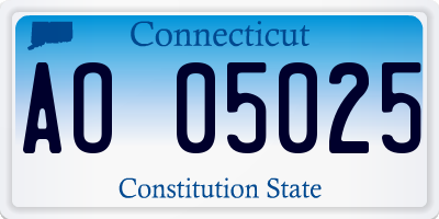 CT license plate AO05025