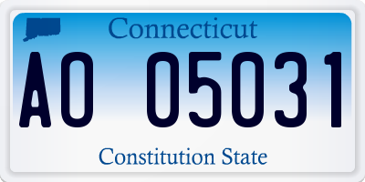CT license plate AO05031