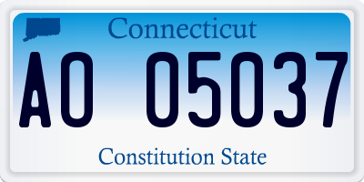 CT license plate AO05037