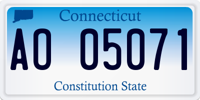 CT license plate AO05071