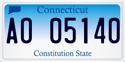 CT license plate AO05140