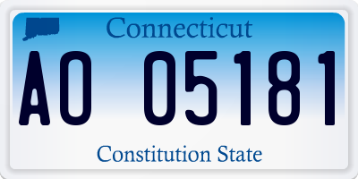 CT license plate AO05181