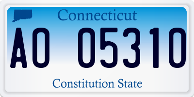 CT license plate AO05310