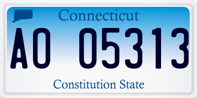 CT license plate AO05313