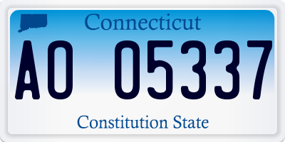 CT license plate AO05337