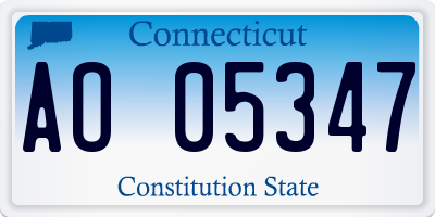 CT license plate AO05347
