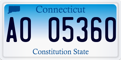 CT license plate AO05360